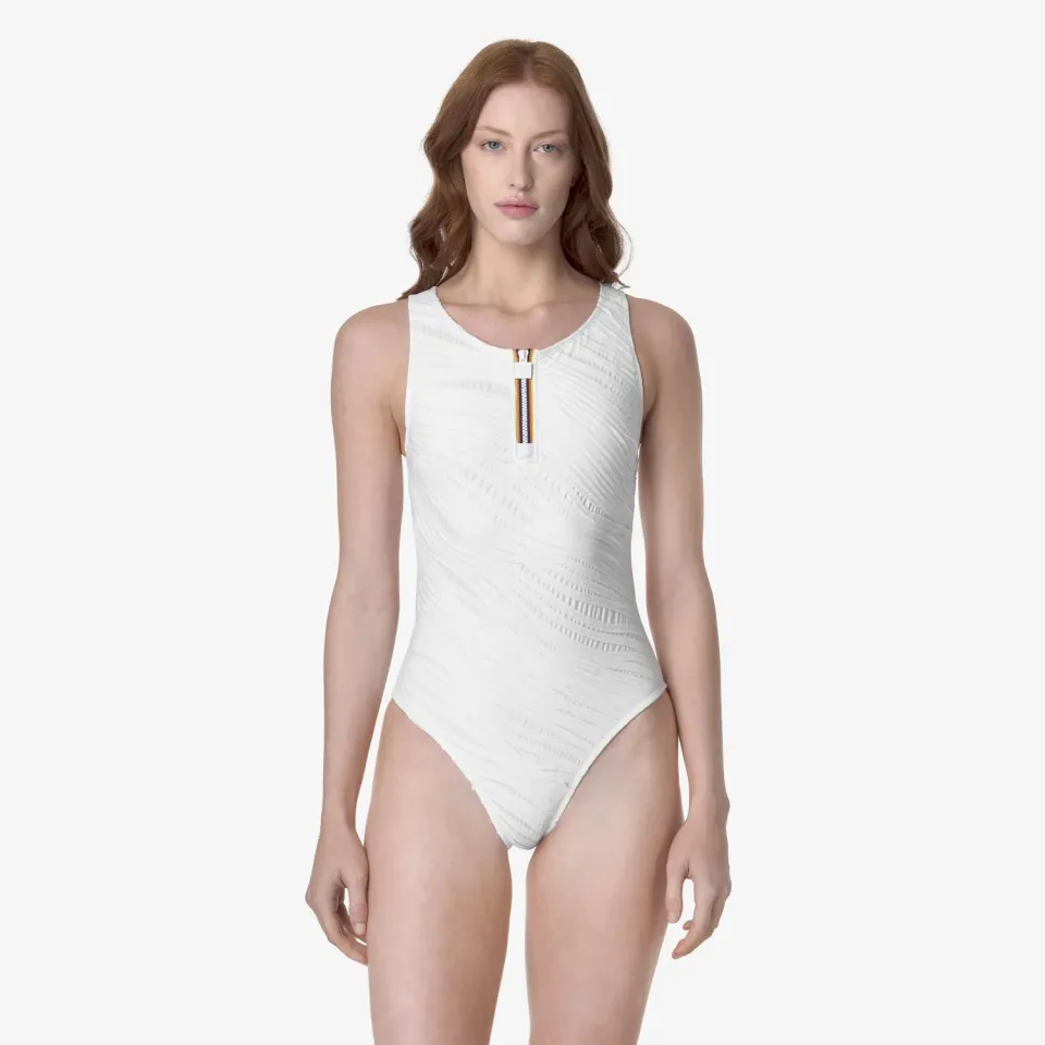 K-Way Enty costum baie damă alb dintr-o bucată