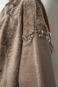 Mareus Poncho shearling 636 Cinnamon piele naturală