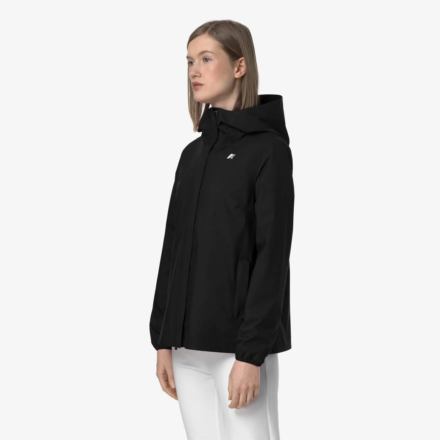 K-Way Marguerite Stretch Dot geaca dama negru lunga
