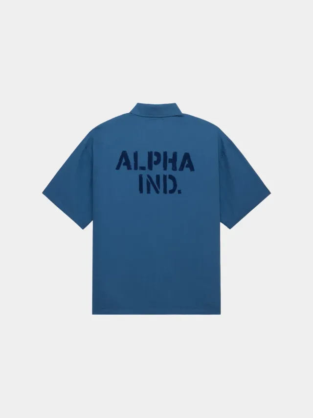 Alpha Industries Relaxed camasa barbati bumbac albastra