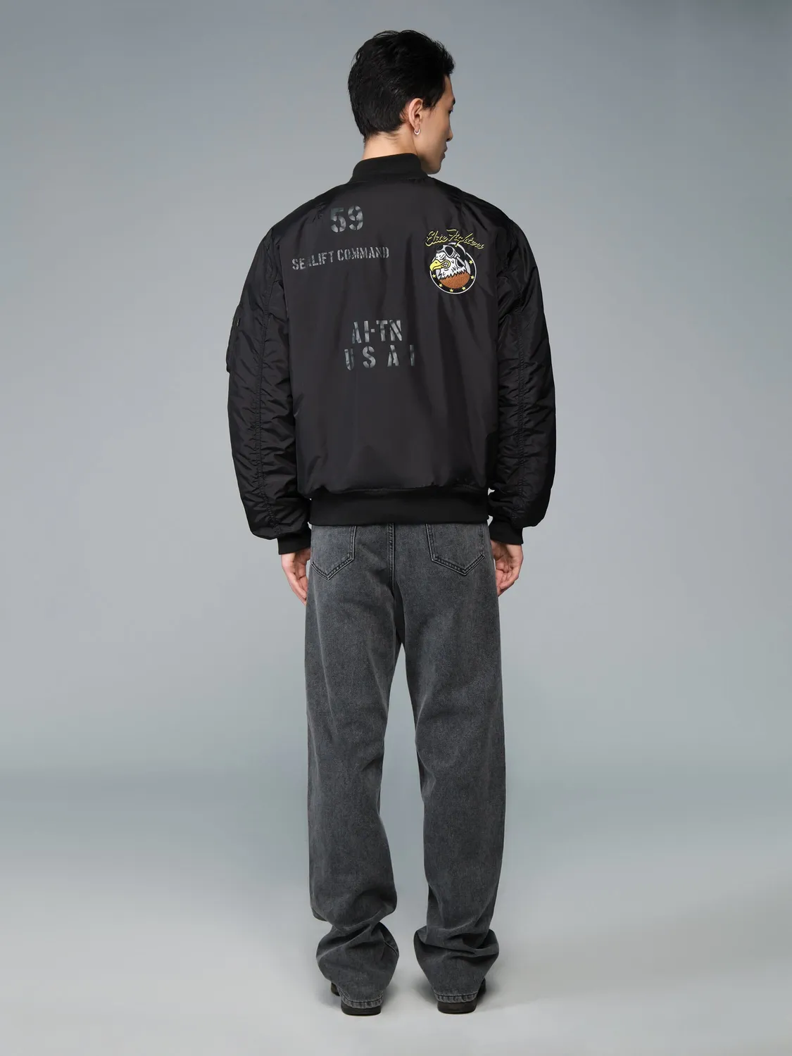 Alpha Industries MA-1 Oxford Elite geacă bomber neagră nailon
