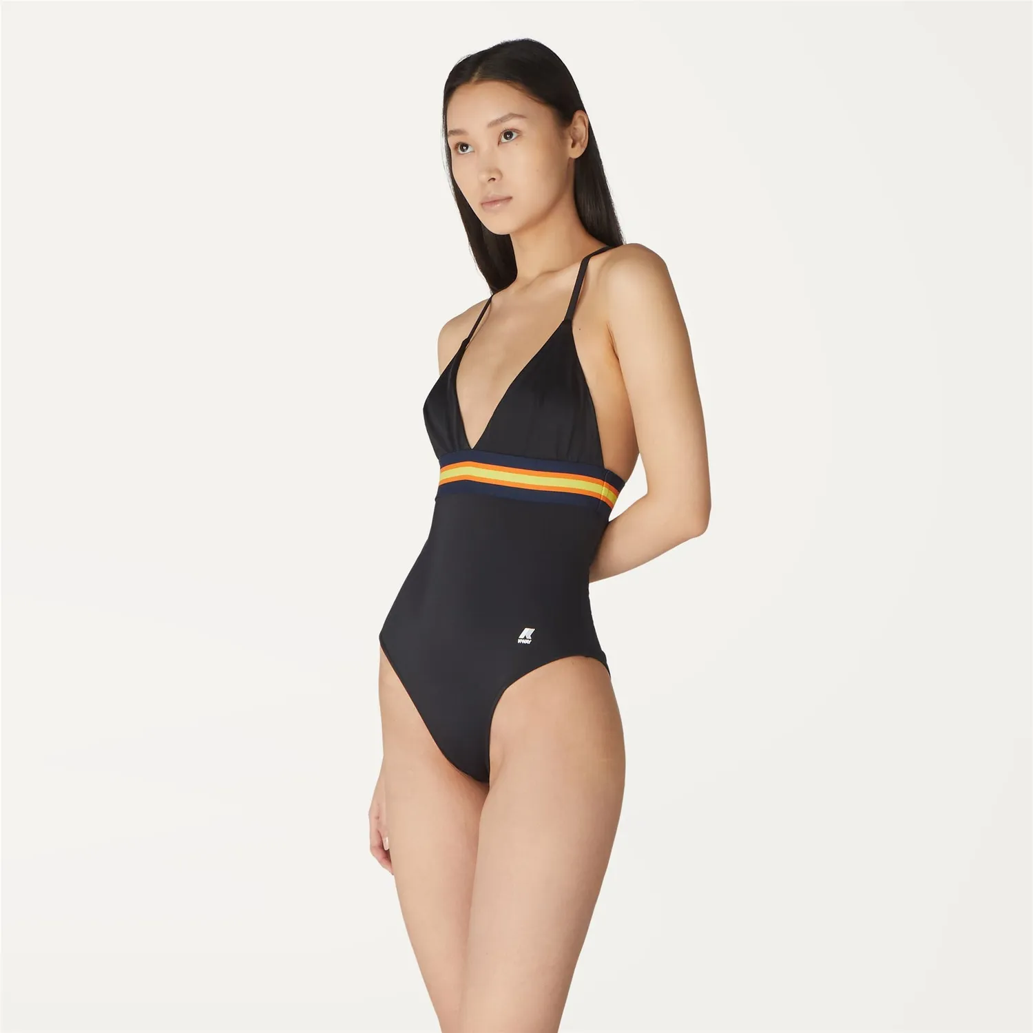 K-Way Katline Tape costum baie dama negru cu bretele