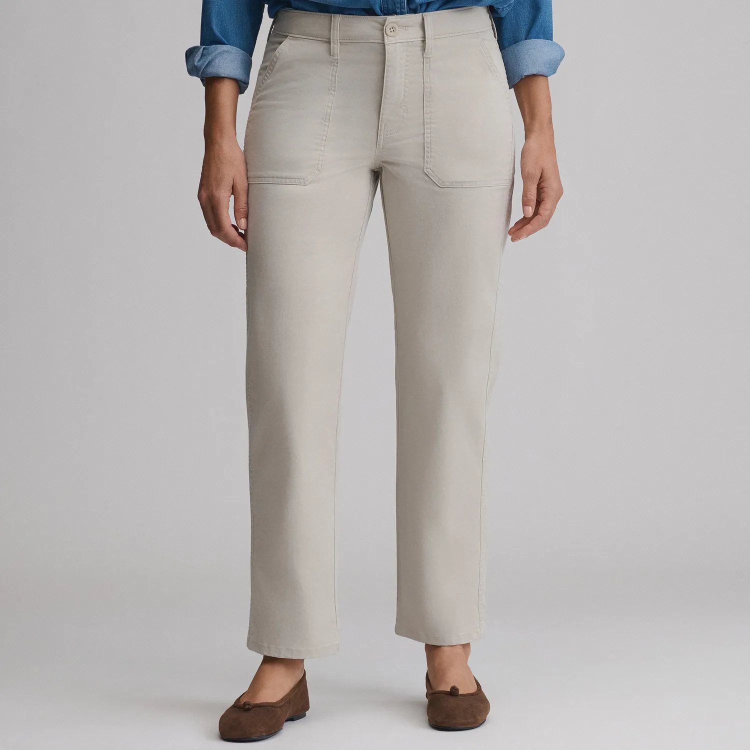 Eddie Bauer Stretch Relaxed pantaloni dama Camel