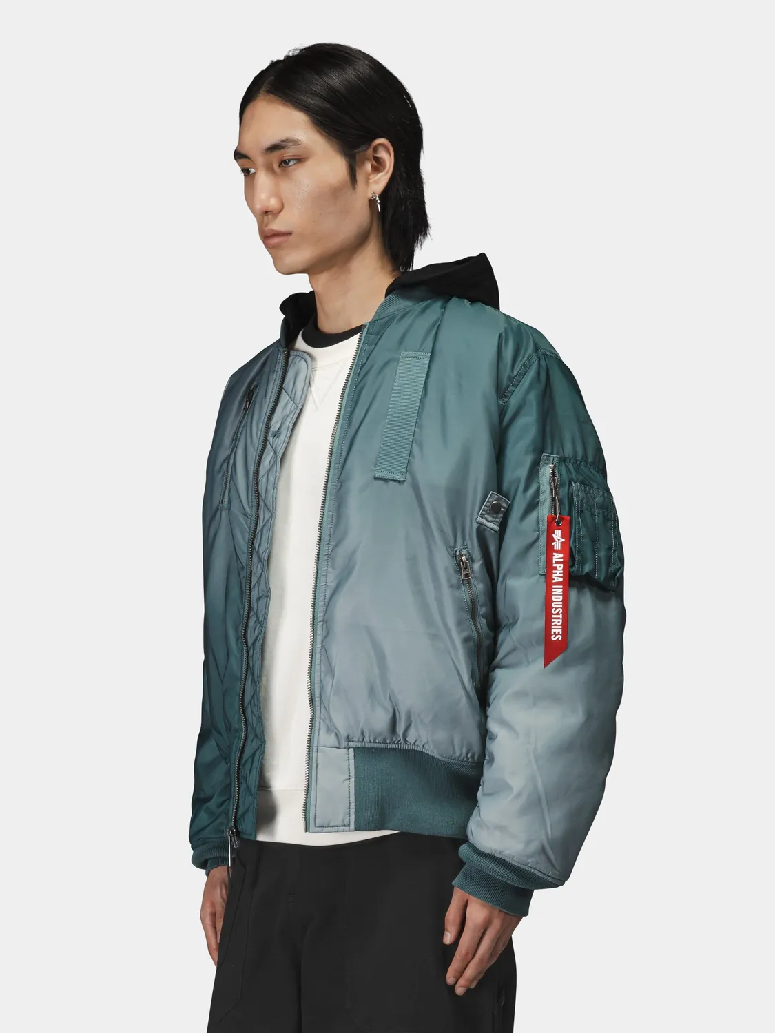 Alpha Industries Gradient Washed Flight geacă aviator blue nylon