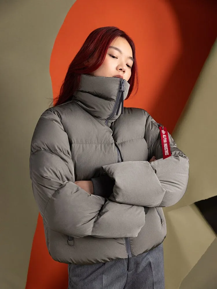 Alpha Industries Sierra parka scurta gri puf dama calduros
