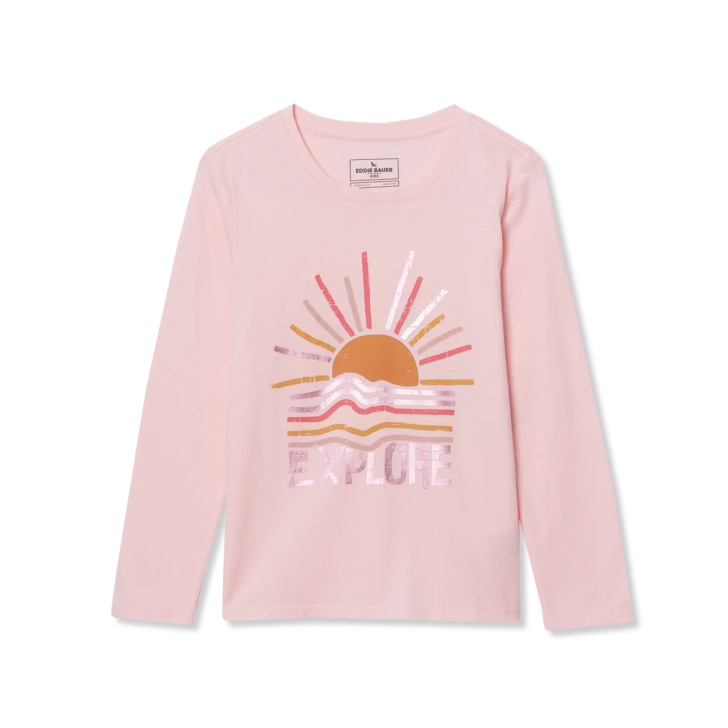 Eddie Bauer Girls Graphic Long Sleeve Tee bluza lila pastel bumbac