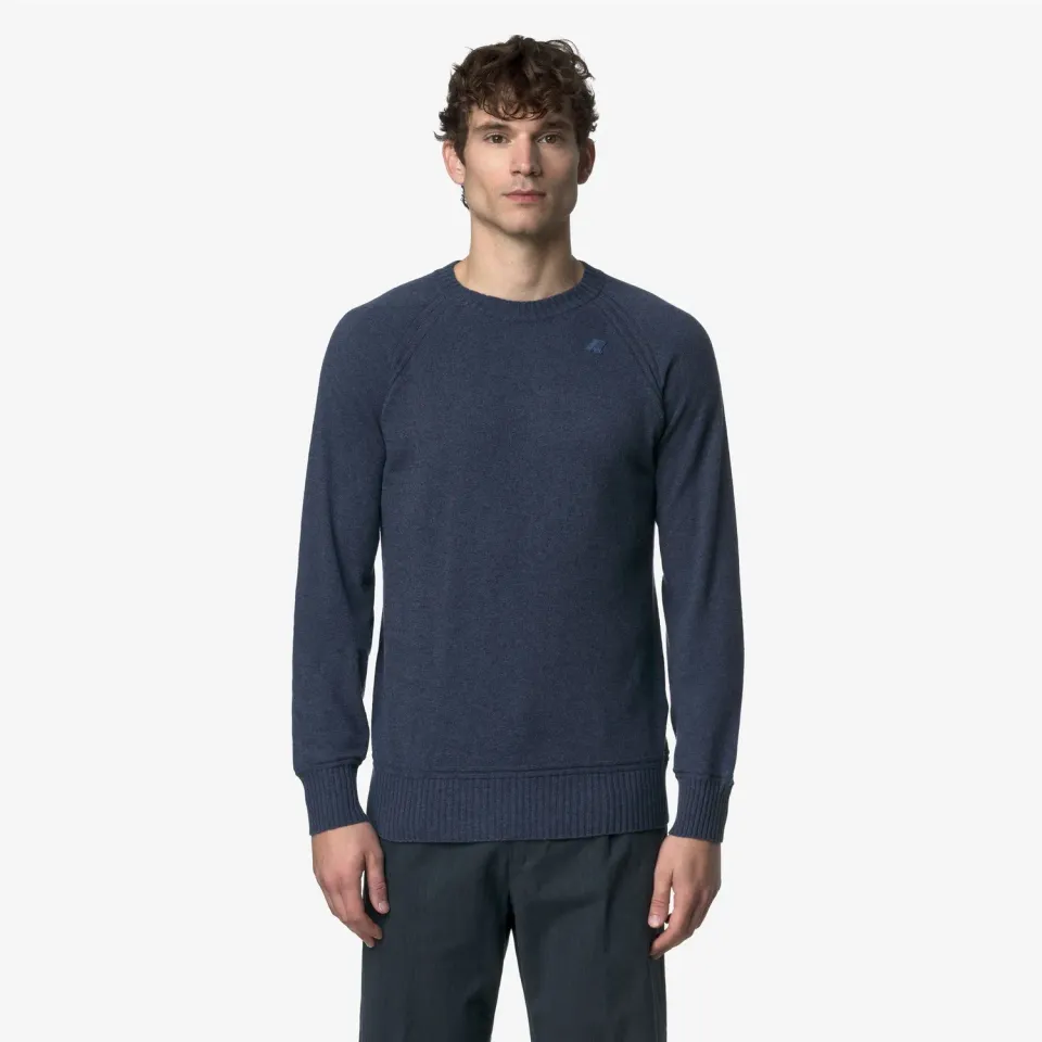 K-Way Sebas Wool Cashmere pulover albastru lână