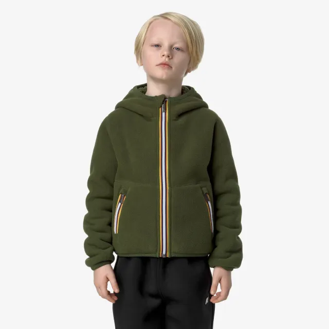 K-Way Jack Sherpa Polar geacă băieți verde reversibilă