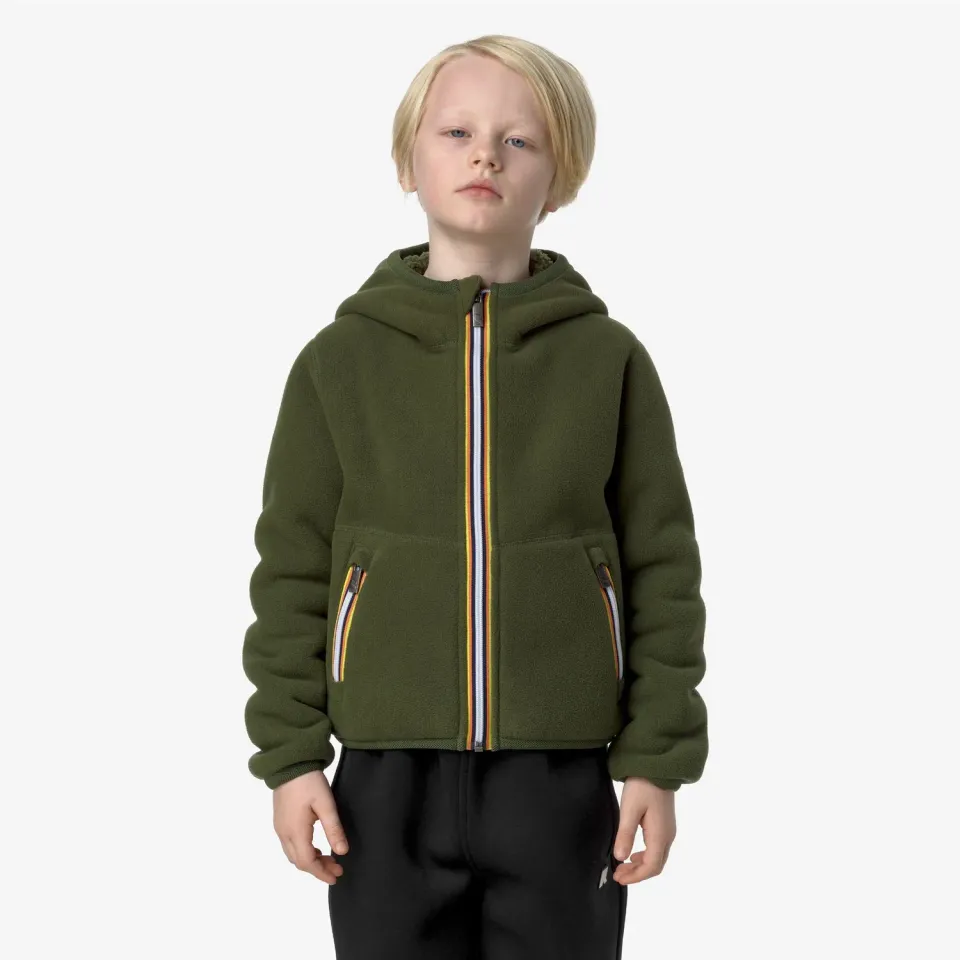 K-Way Jack Sherpa Polar geacă băieți verde reversibilă