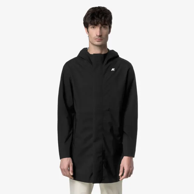 K-Way Tommy Stretch 2L palton barbati negru 3/4 impermeabil