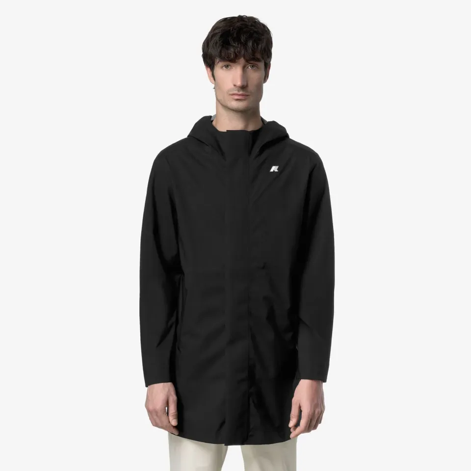 K-Way Tommy Stretch 2L palton barbati negru 3/4 impermeabil