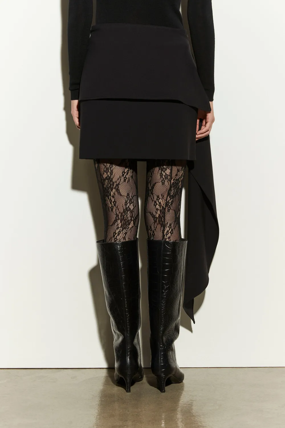 Isabelle Blanche fusta mini neagra cu panel