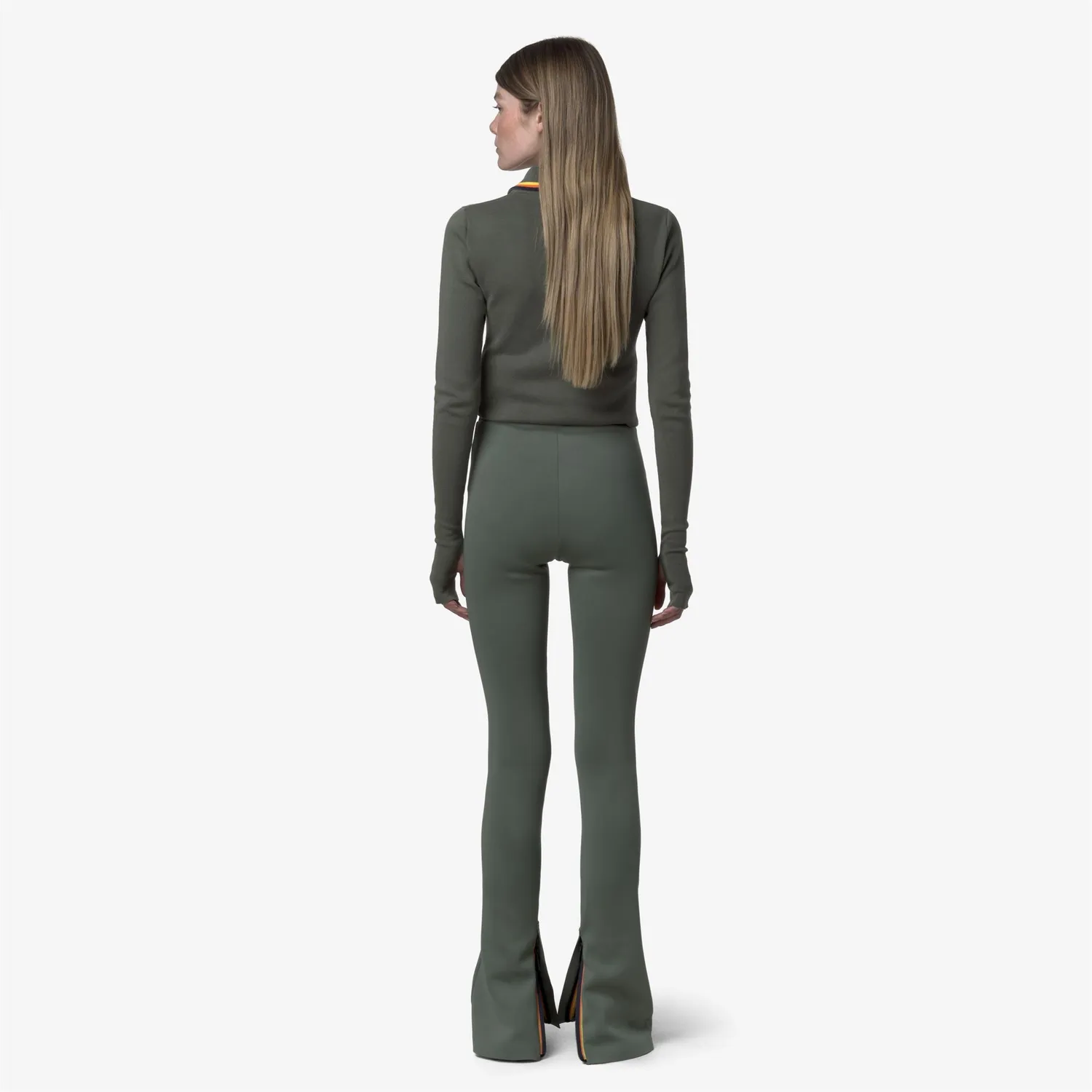 K-Way Flaggy Scuba K81459W pantaloni verzi elastici