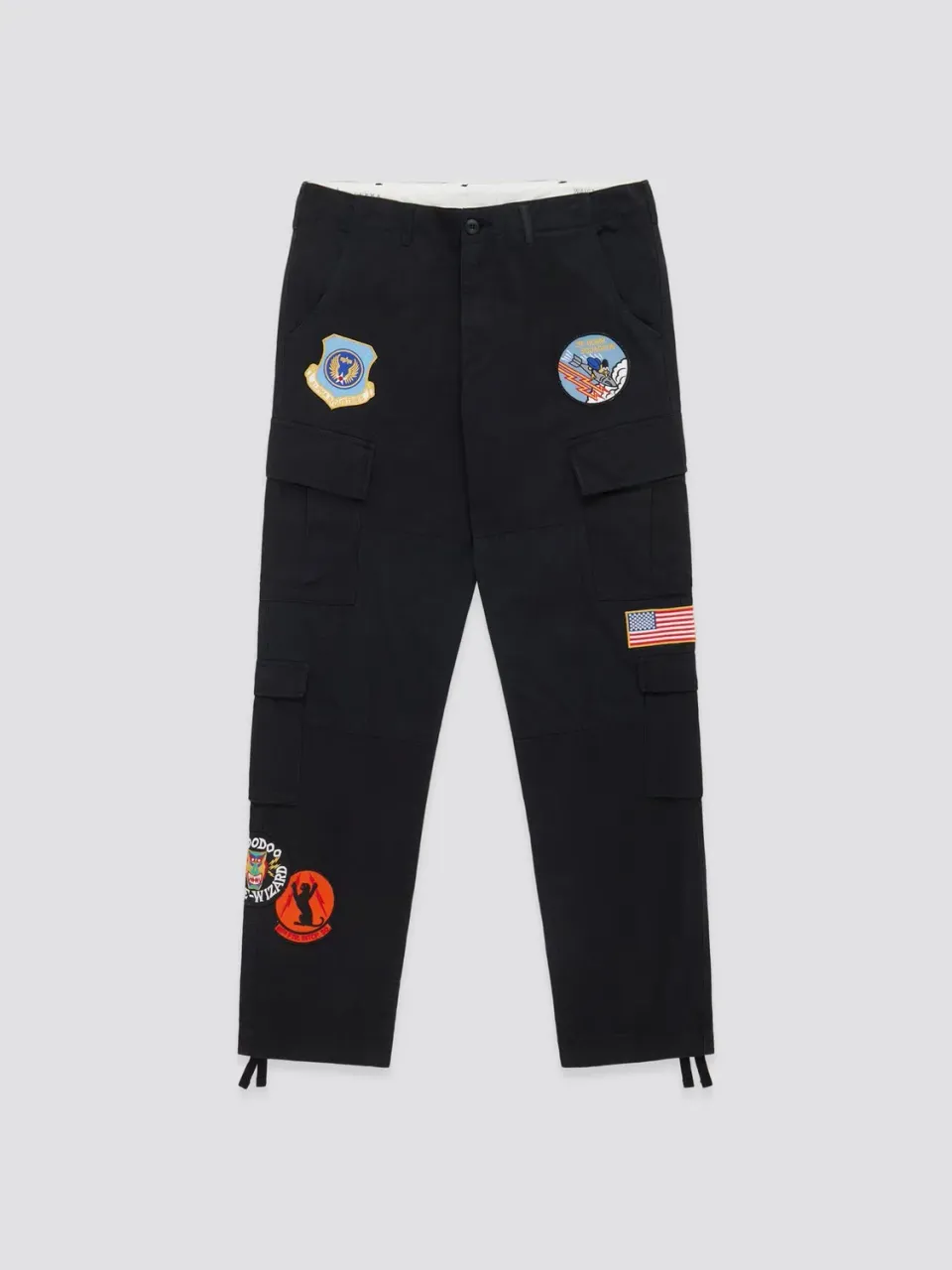 Alpha Industries ACU Squadron pantaloni cargo negri bumbac