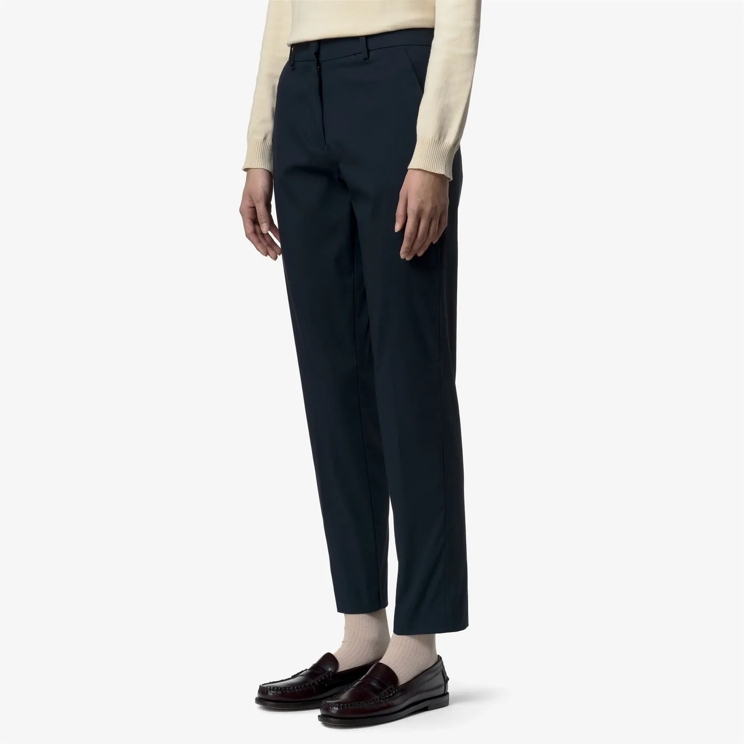 K-Way Belle Twill Tech pantaloni chino dama albastri