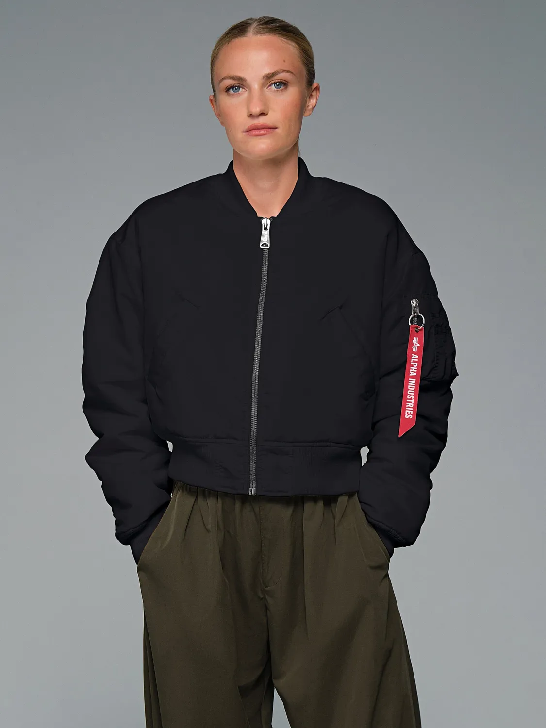 Alpha Industries MA-1 Cropped geacă bomber damă negru