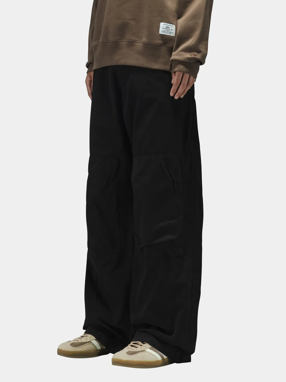 Alpha Industries Oversized Washed pantaloni negri bumbac