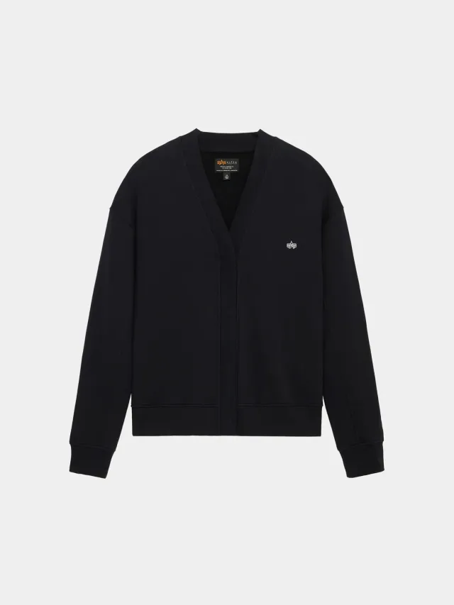 Alpha Industries Essential Cardigan cardigan negru bumbac
