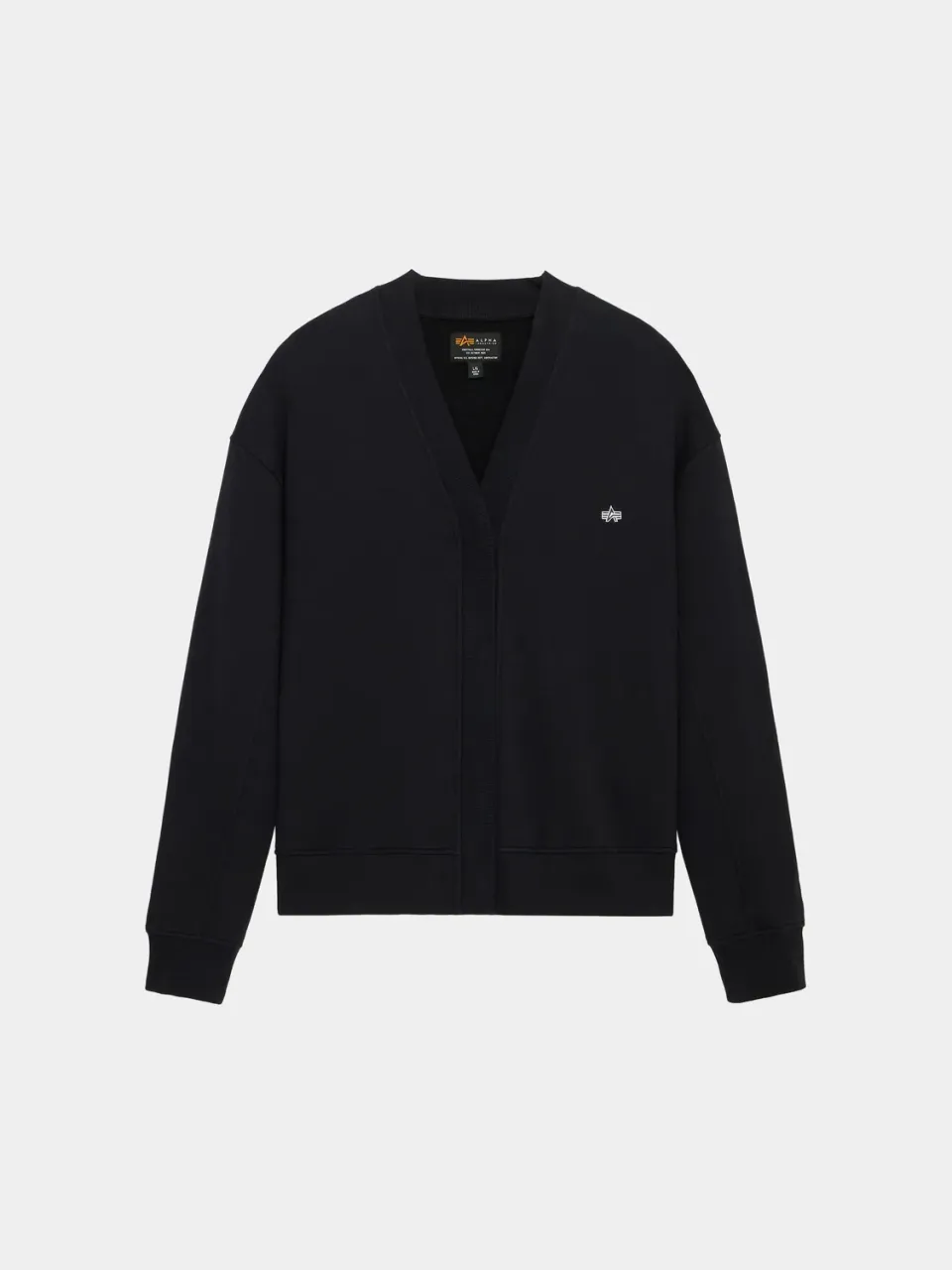 Alpha Industries Essential Cardigan cardigan negru bumbac