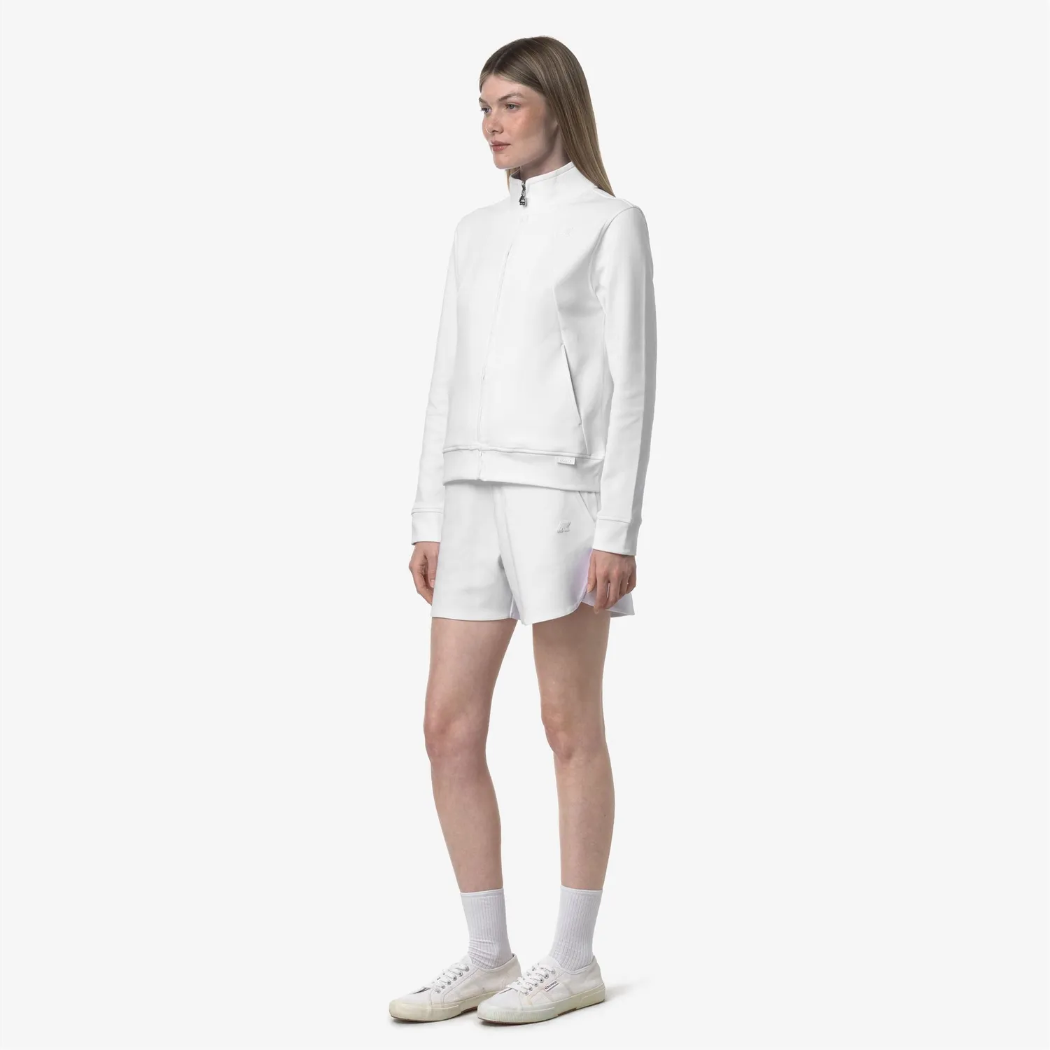 K-Way Otieze Interlock short dama alb bumbac