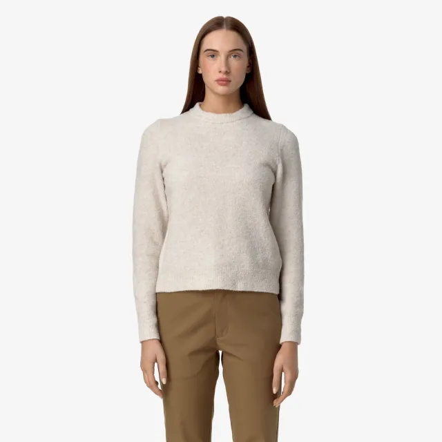 K-Way Clarisse Wool Merino Boucle pulover bej Moonbeam lana