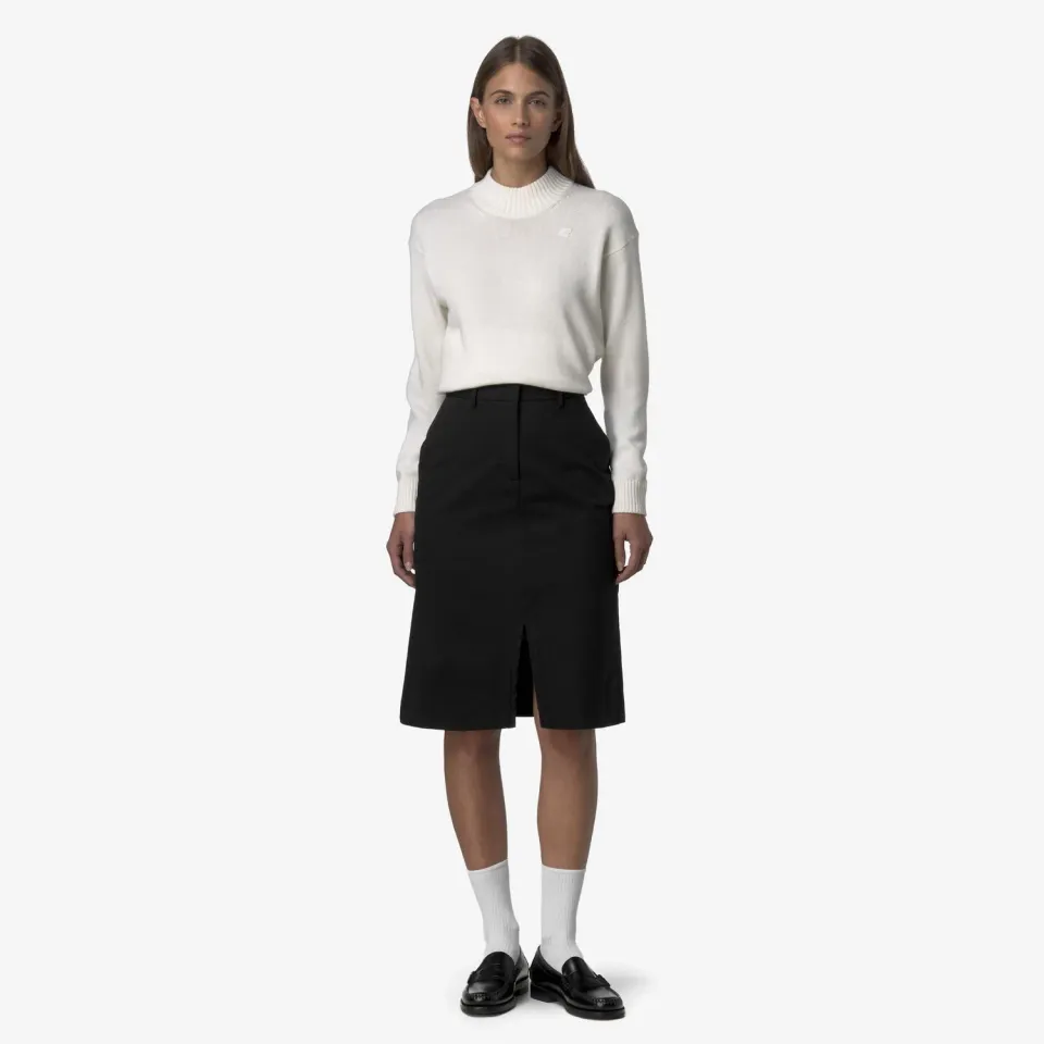 K-Way Maeve Twill Tech fustă midi neagră