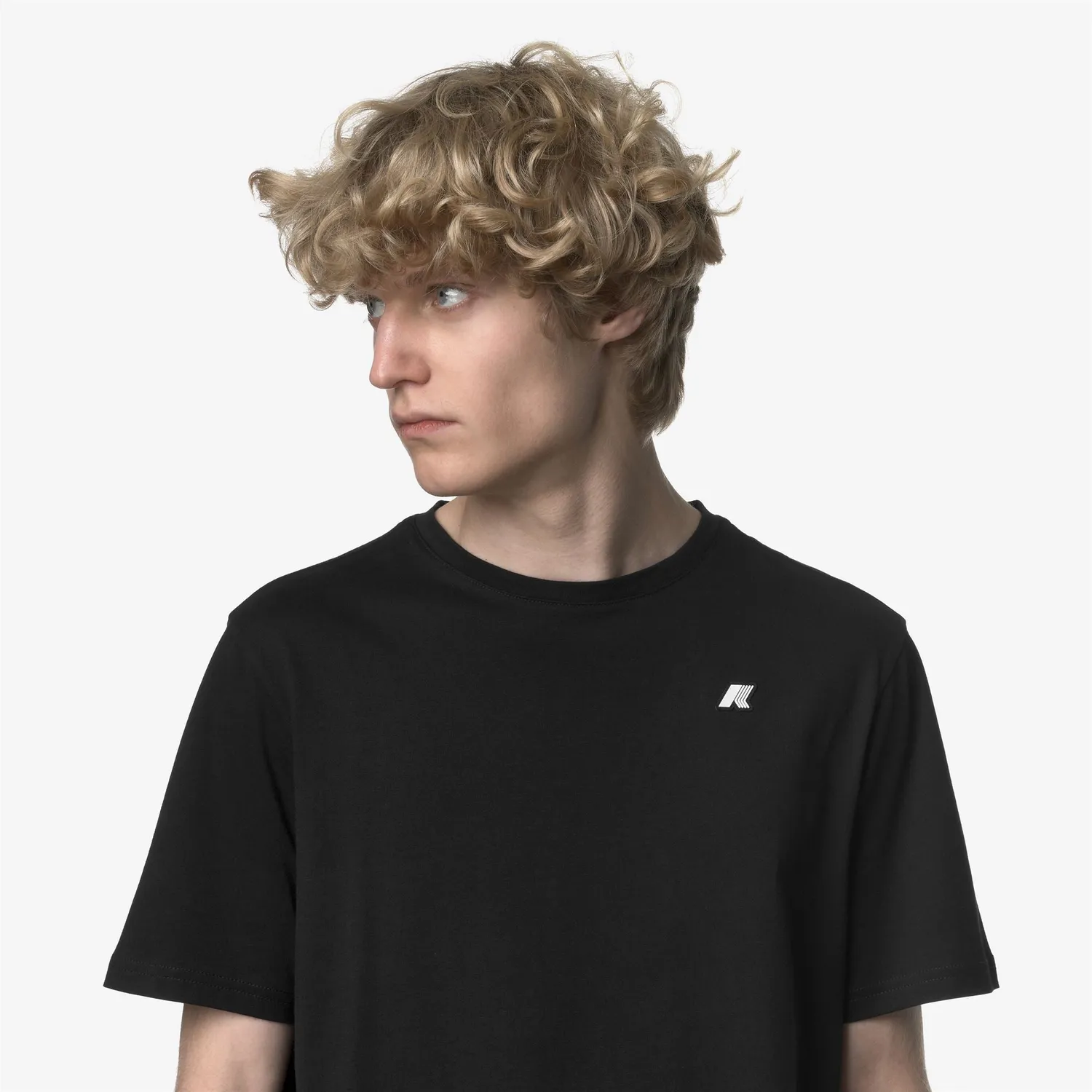 K-Way Odom Jersey tricou negru slim din bumbac