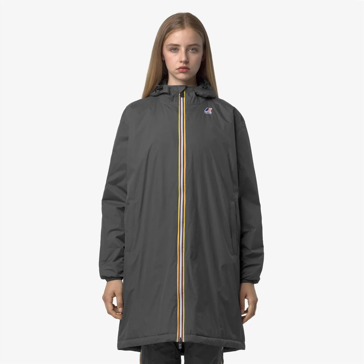 K-Way Le Vrai Eiffel palton unisex gri 3/4 calduros
