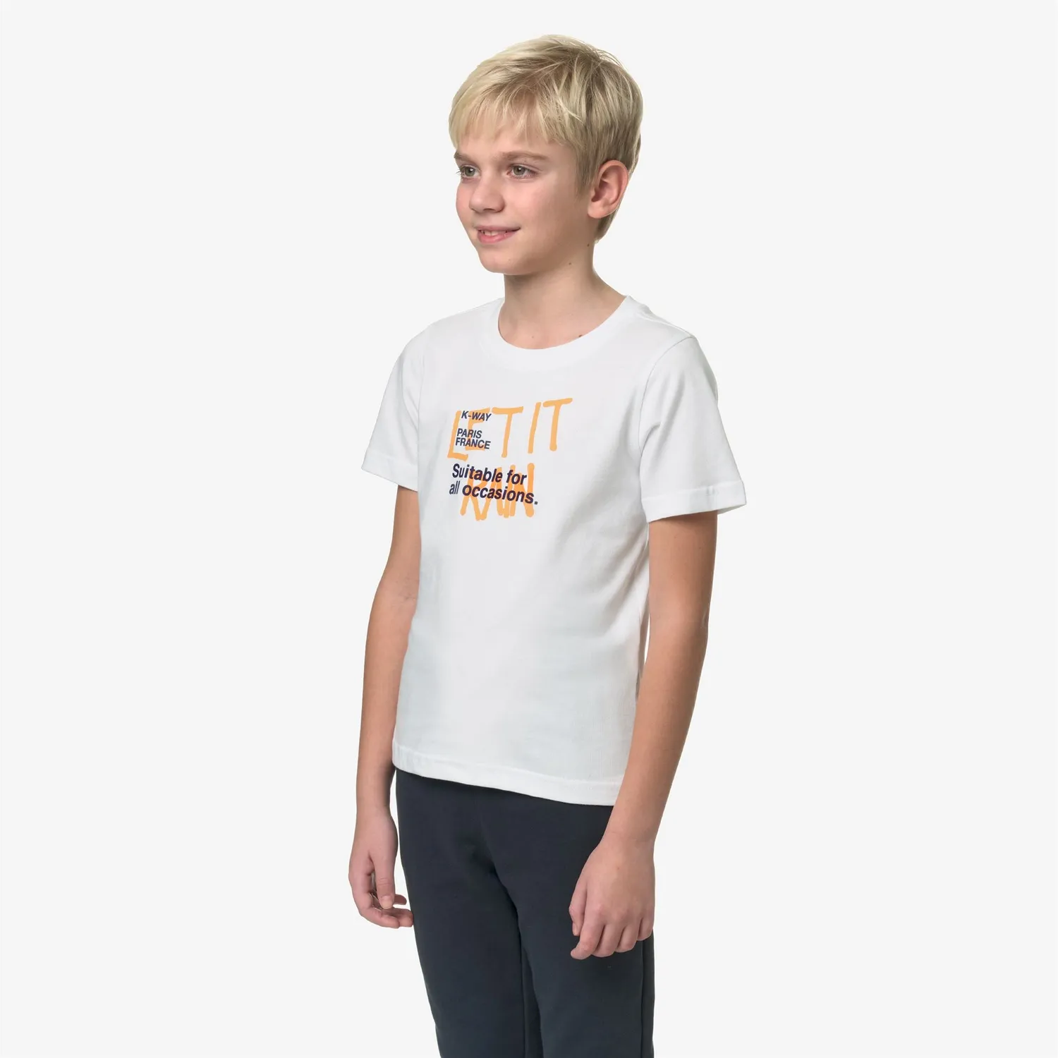 K-Way Odom tricou baieti alb bumbac