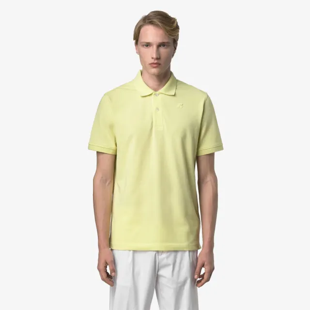 K-Way Amedee Pique Slim polo galben lime bumbac elastic