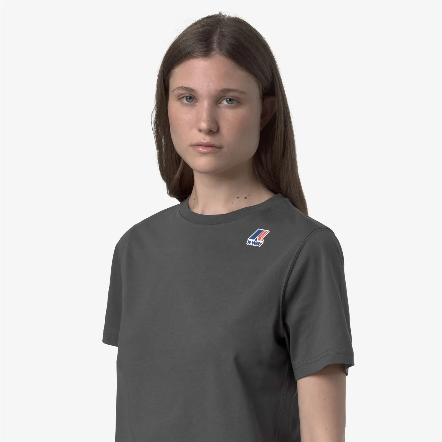 K-Way Leonide tricou bumbac gri pliabil unisex