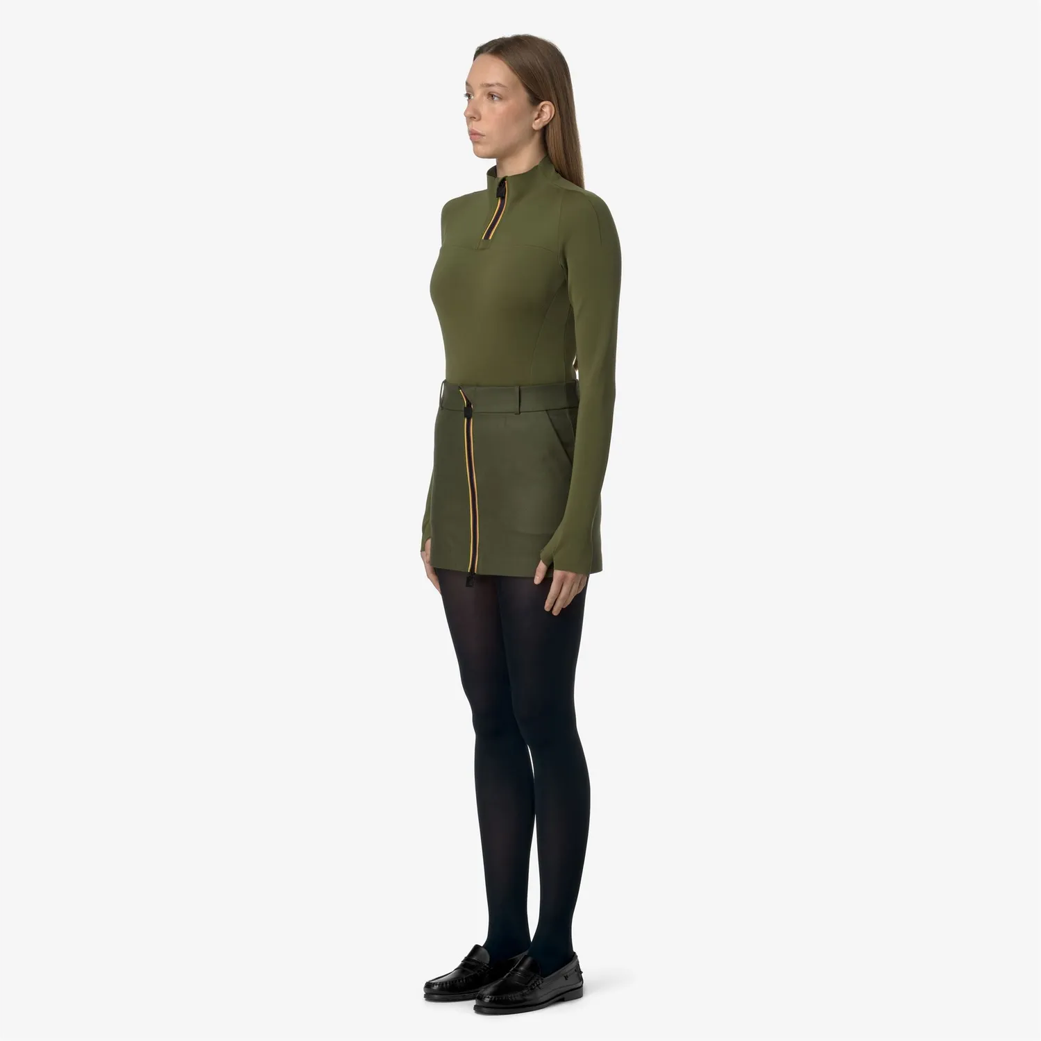 K-Way Miniki Tech Wool 3L fusta verde lana