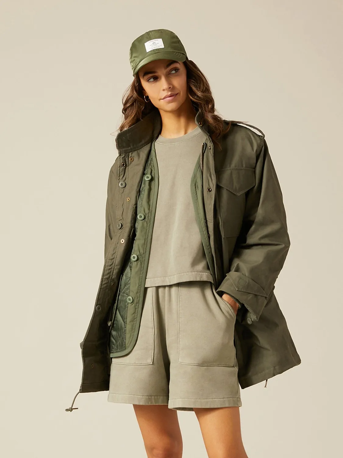 Alpha Industries M-65 geaca field olive lunga pana la coapsa