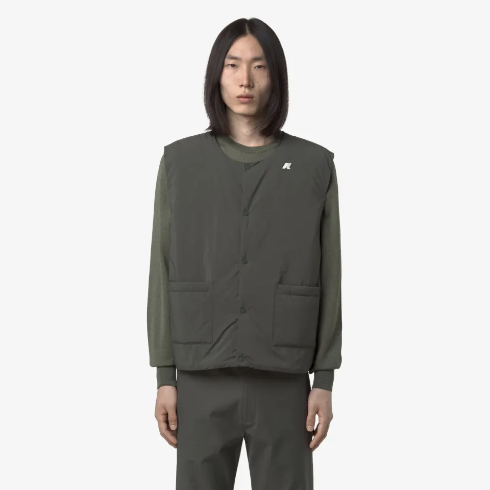 K-Way Valty Plain Warm vesta barbati verde Primaloft