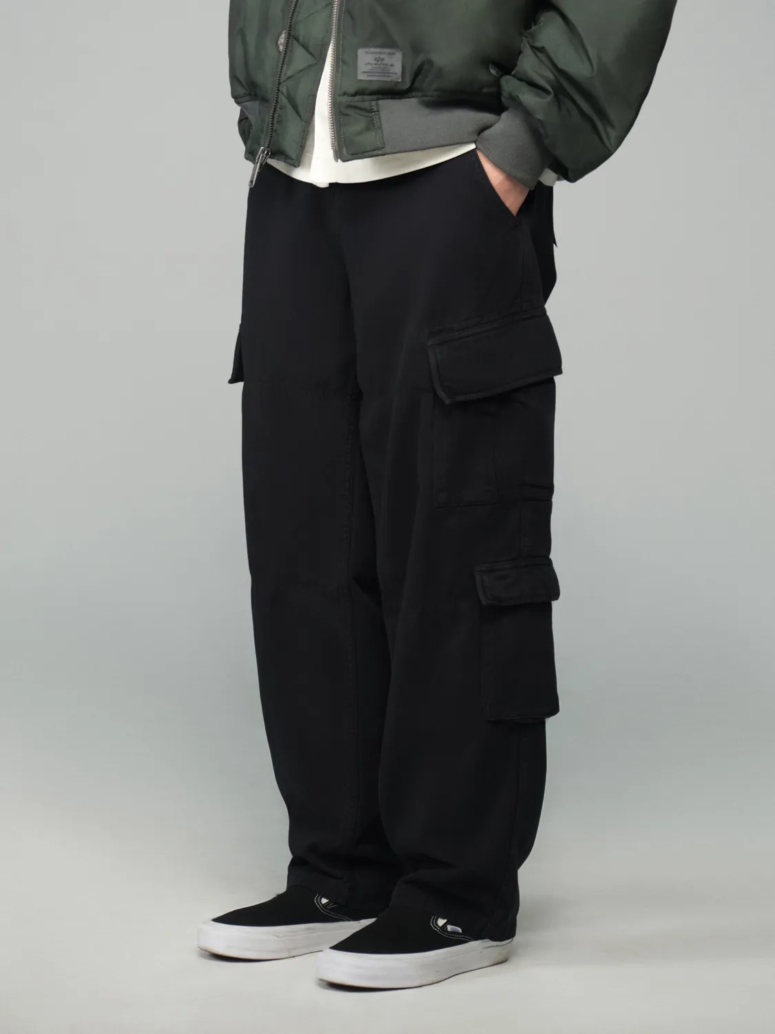 Alpha Industries ACU Cargo pantaloni bumbac negri
