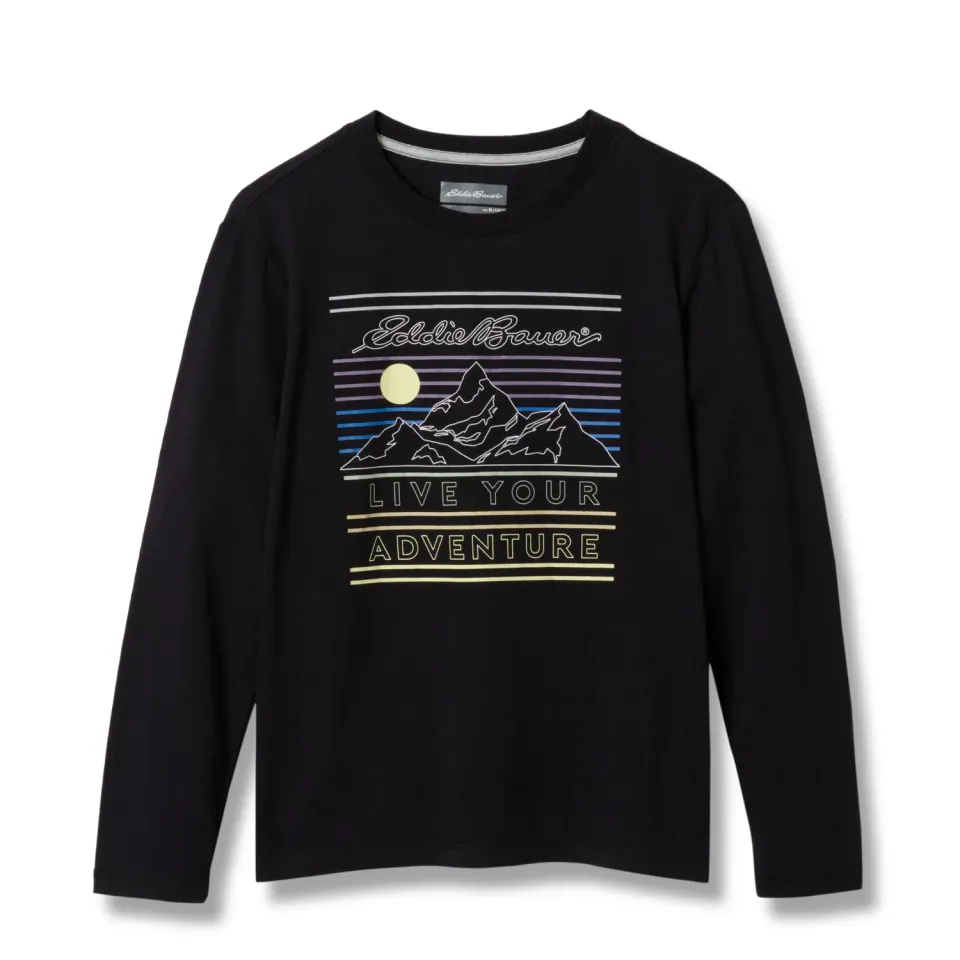Eddie Bauer tricou baieti maneca lunga bumbac negru