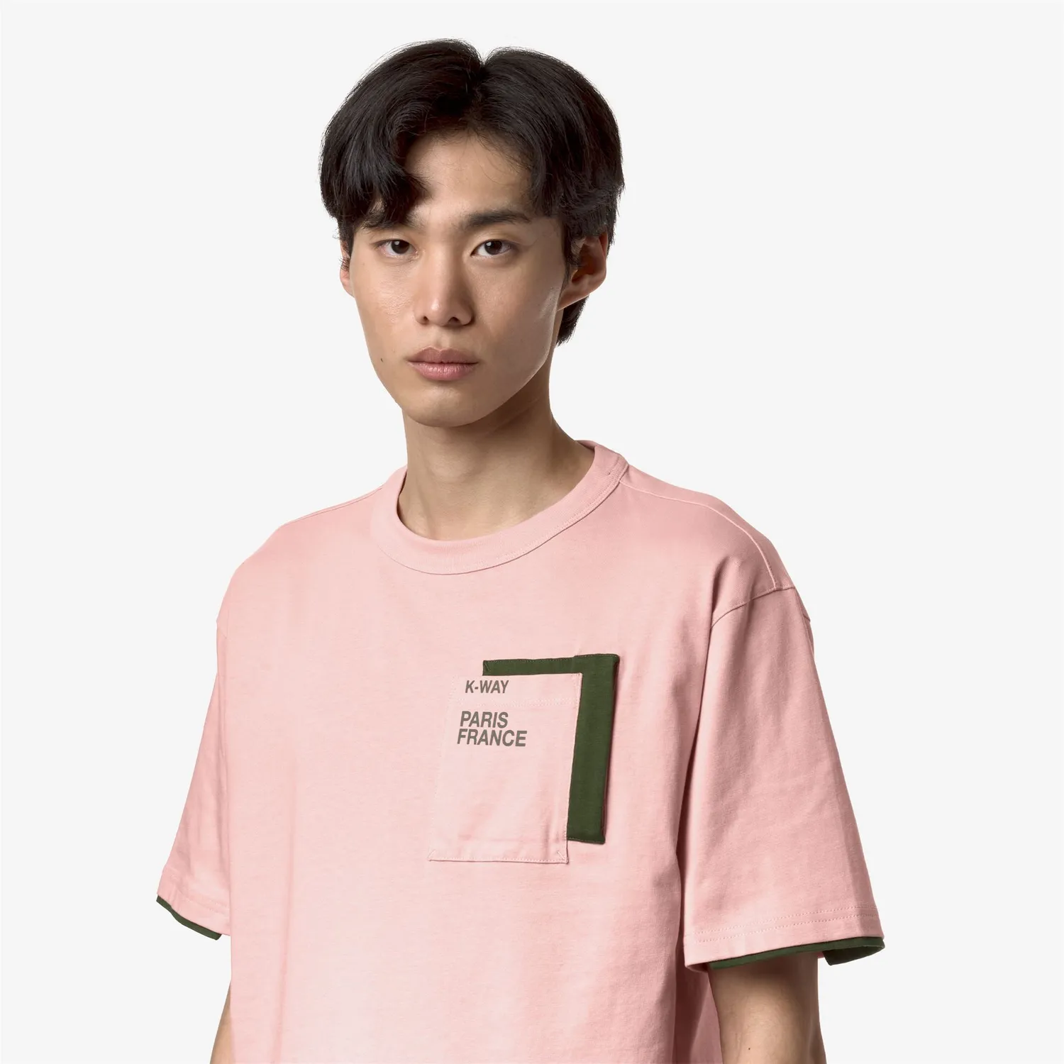 K-Way Fantome Contrast Pockets tricou barbati roz bumbac