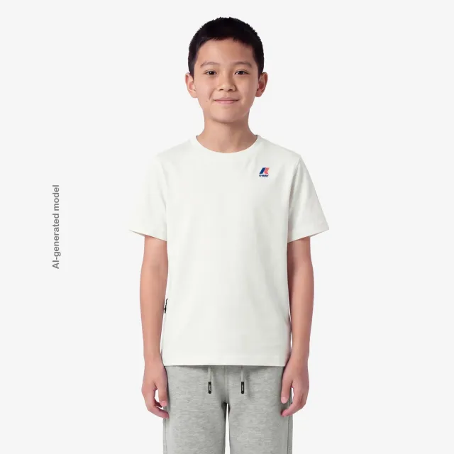 K-Way Leonide tricou copii alb natural bumbac pliabil