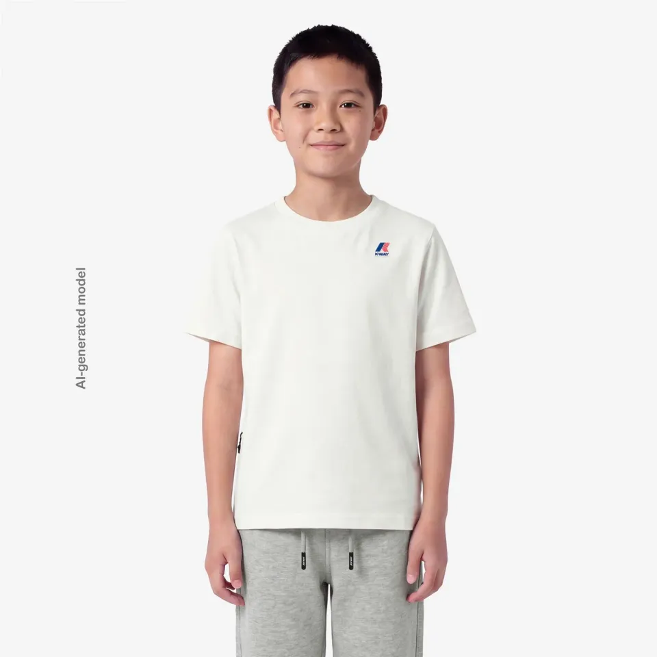 K-Way Leonide tricou copii alb natural bumbac pliabil