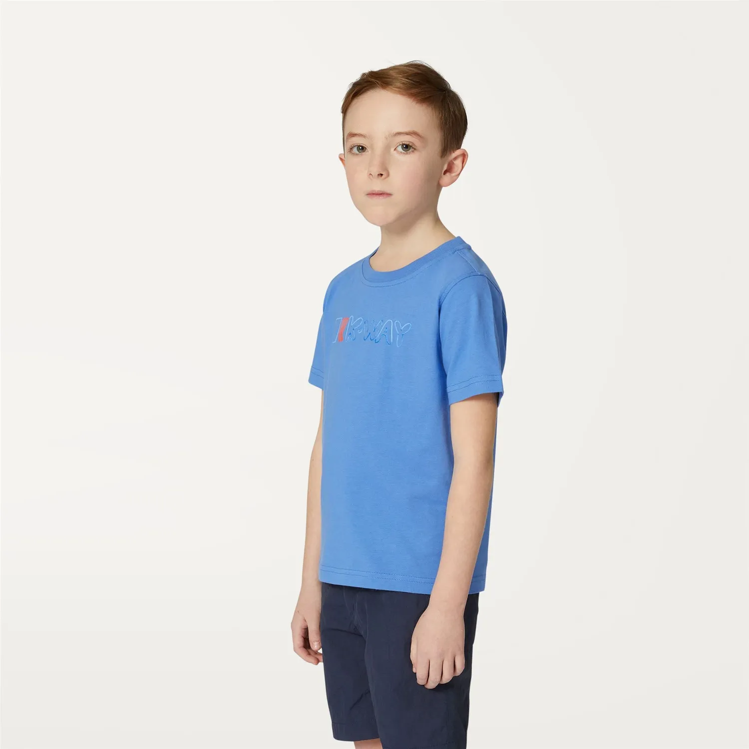 K-Way Odom Hand Lettering tricou băieți albastru