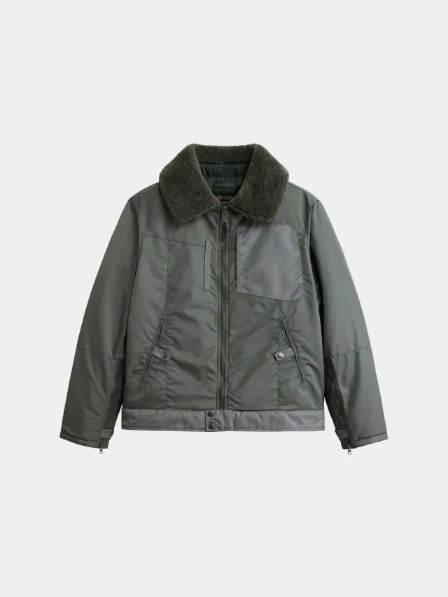 Alpha Industries Nylon Aviator geaca gri calduroasa