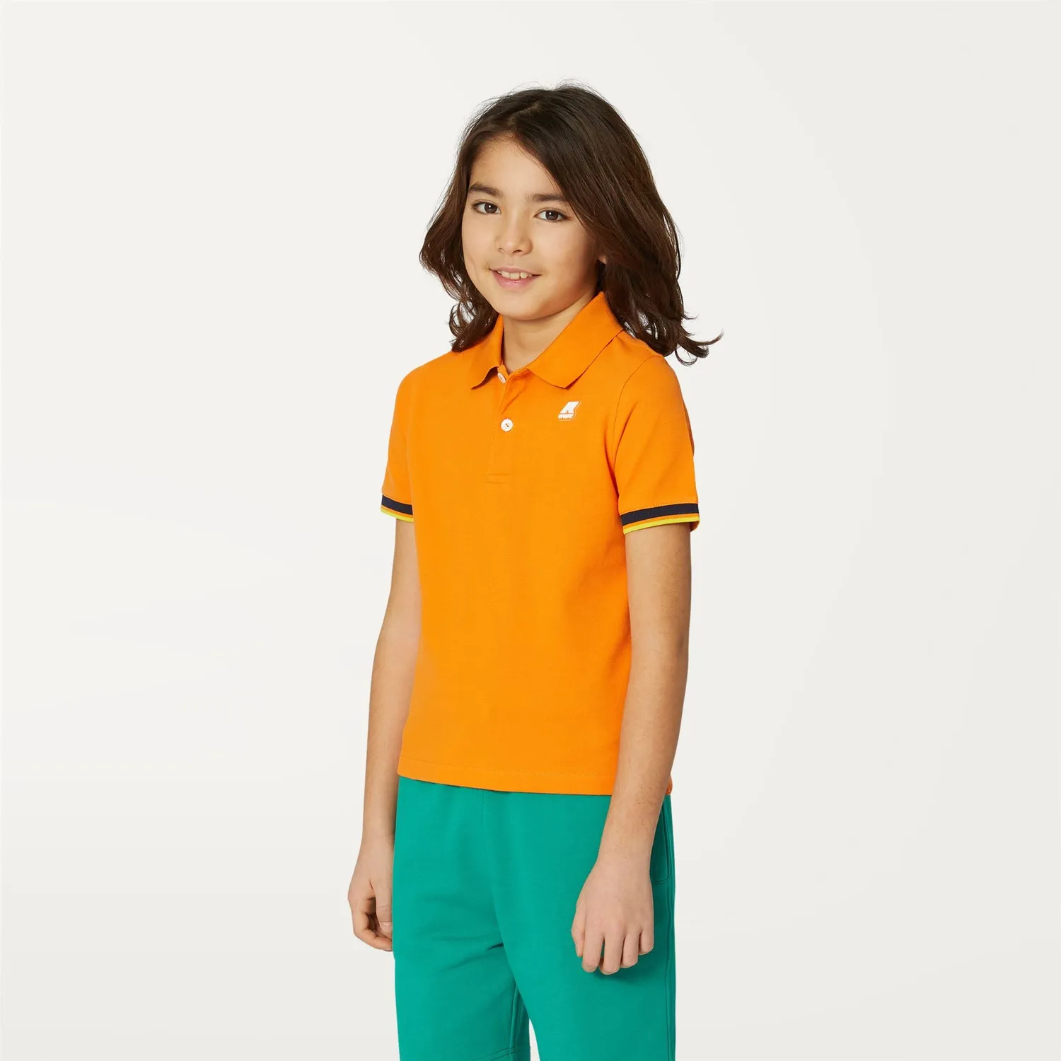 K-Way Vincent polo baiat Orange Russet bumbac elastic