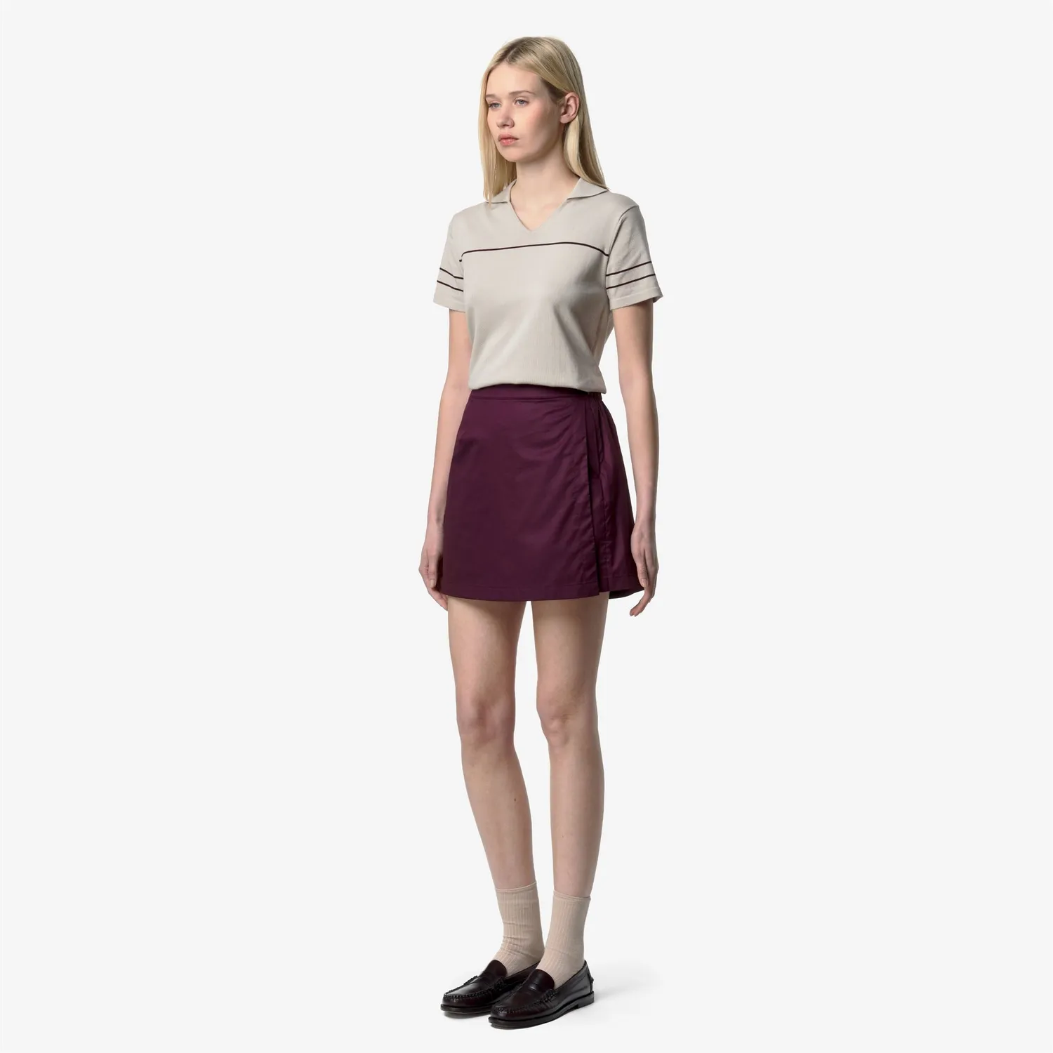 K-Way Lamandie Shiny Cotton fusta mov satinata