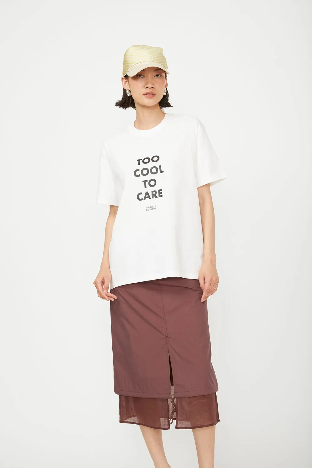 Isabelle Blanche tricou bumbac cement imprimeu M