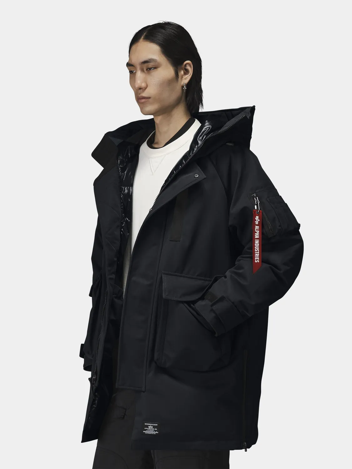 Alpha Industries Sergeant Puffer Parka palton albastru puf