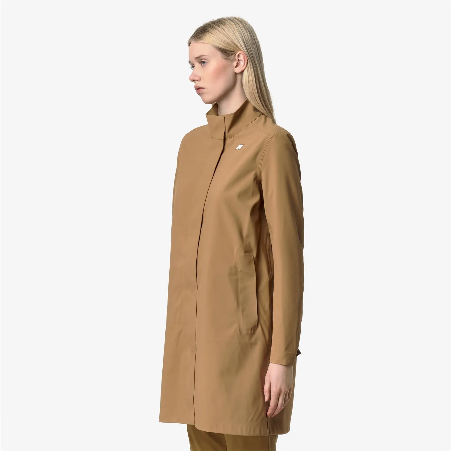 K-Way Dukesse palton dama Brown Bistre 3/4 impermeabil