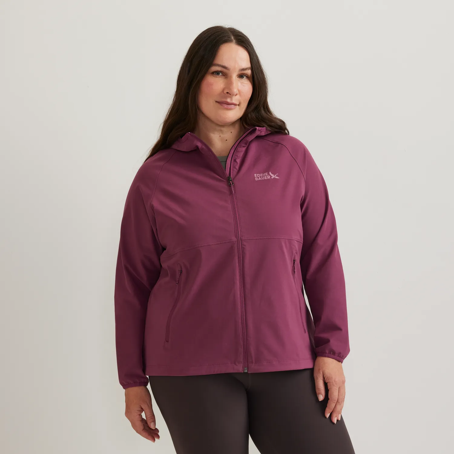 Eddie Bauer Stratify Soft Shell hanorac dama Wine impermeabil