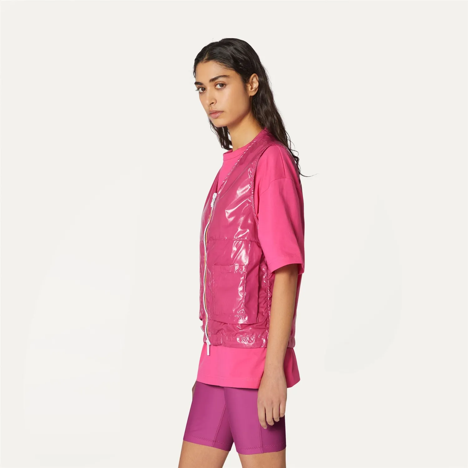 K-Way Barnel K6116XW vesta ripstop roz semi-transparenta