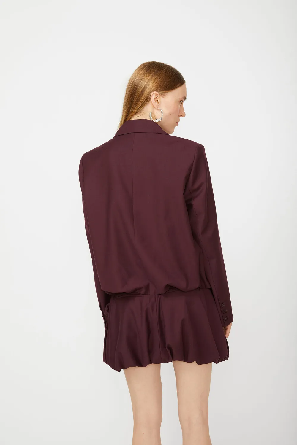 Isabelle Blanche blazer maro scurt balon