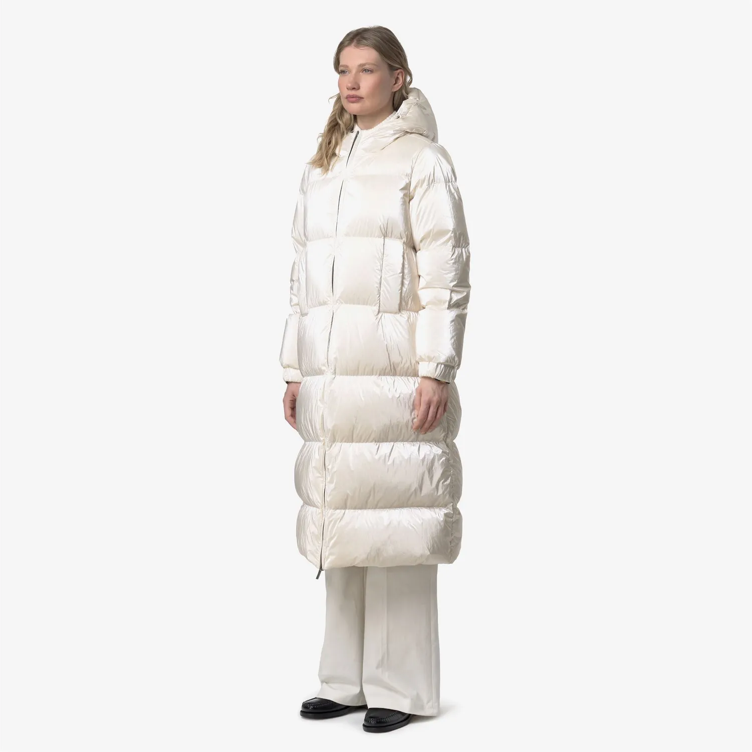K-Way Ruenne Thermo Pearly palton dama alb puf